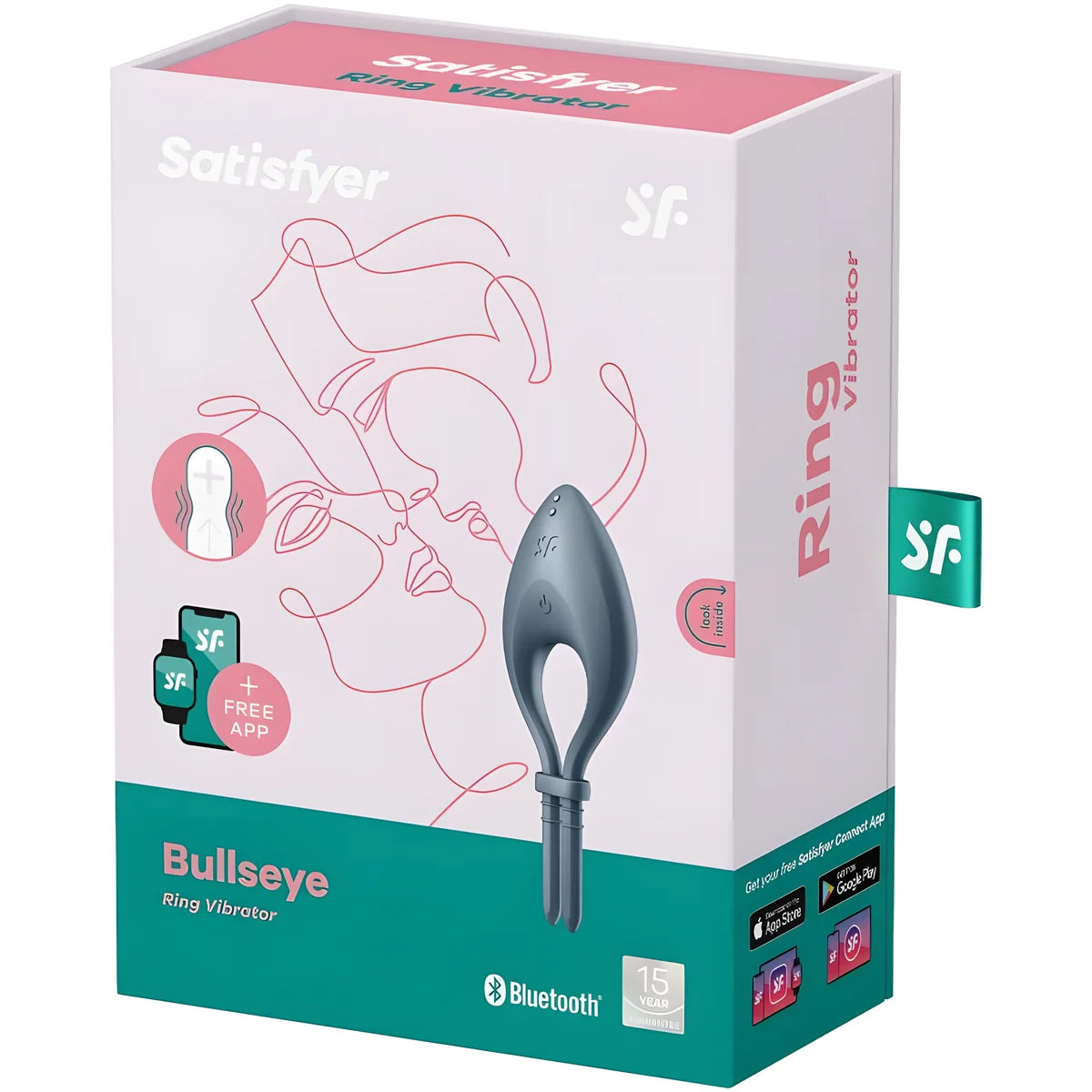 satisfyer application bullseye ring vibrator gris