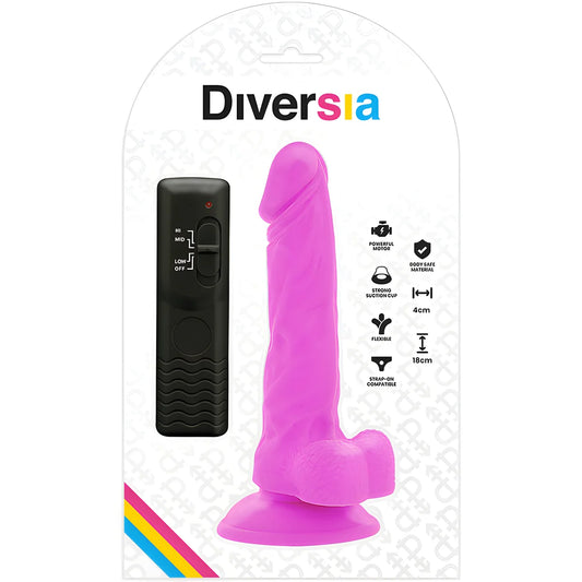 diversia dildo vibrant flexible violet 18 cm o 4 cm