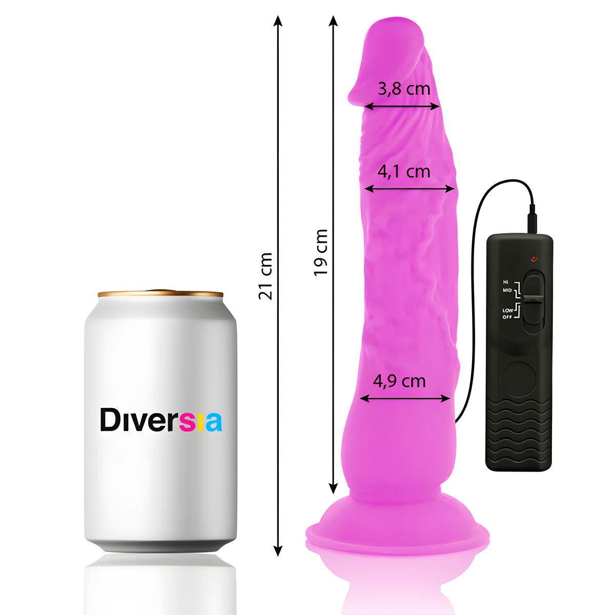 diversia dildo vibrant flexible violet 21 cm o 4 9 cm