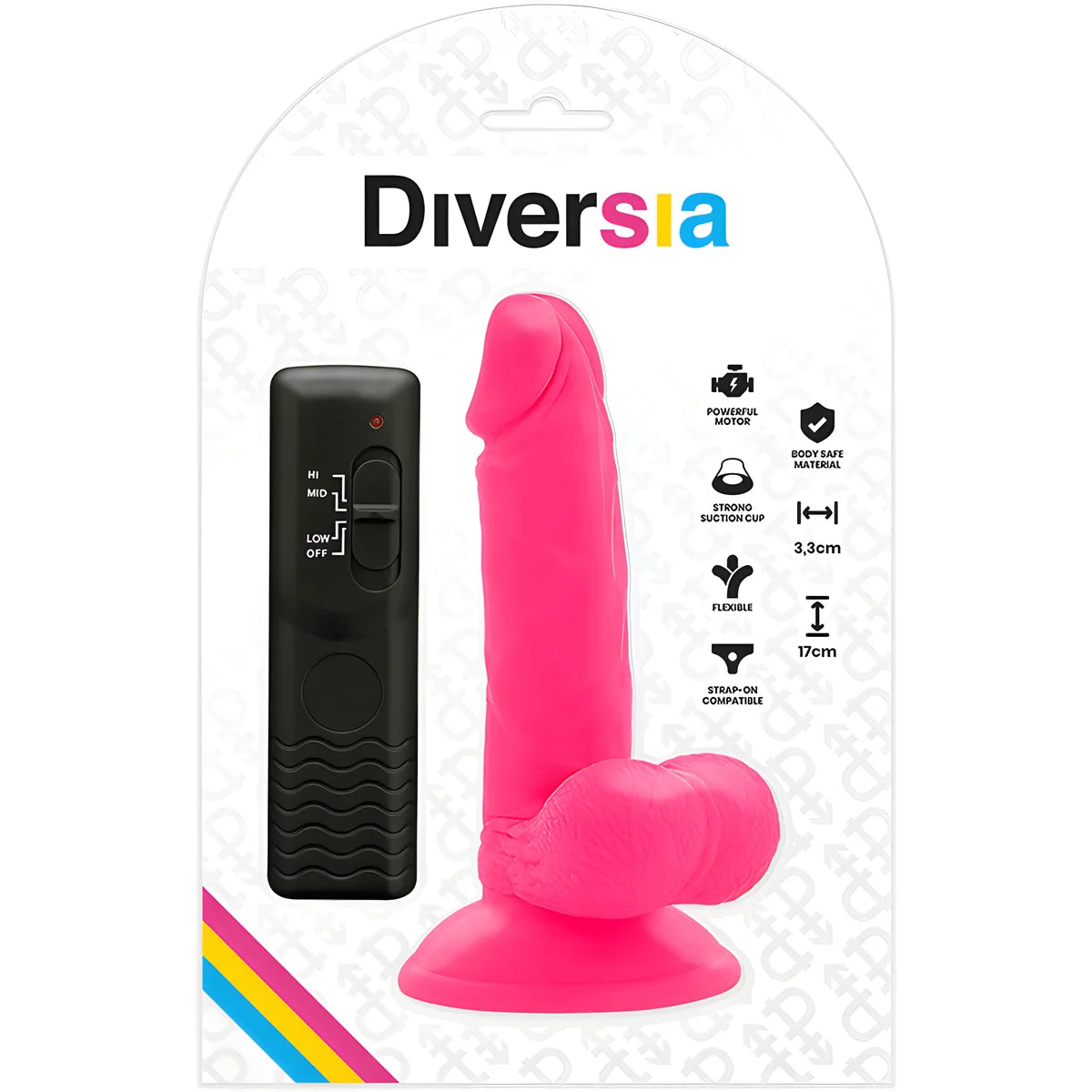 diversia dildo vibrant flexible rose 17 cm o 3 3 cm
