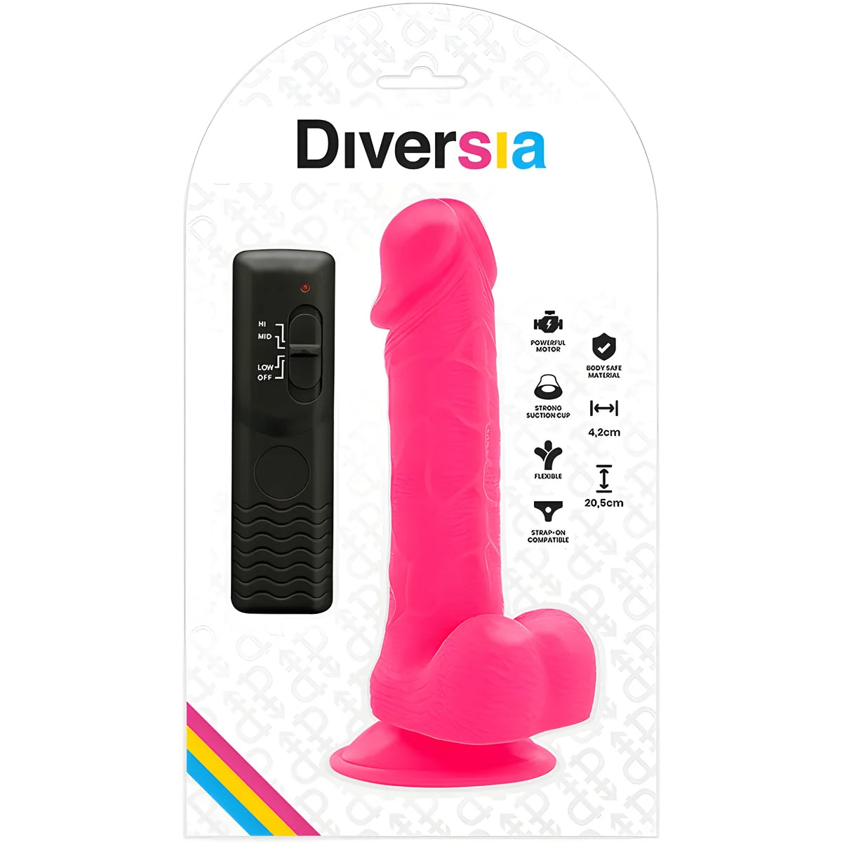 diversia dildo vibrant flexible rose 20 5 cm o 4 2 cm
