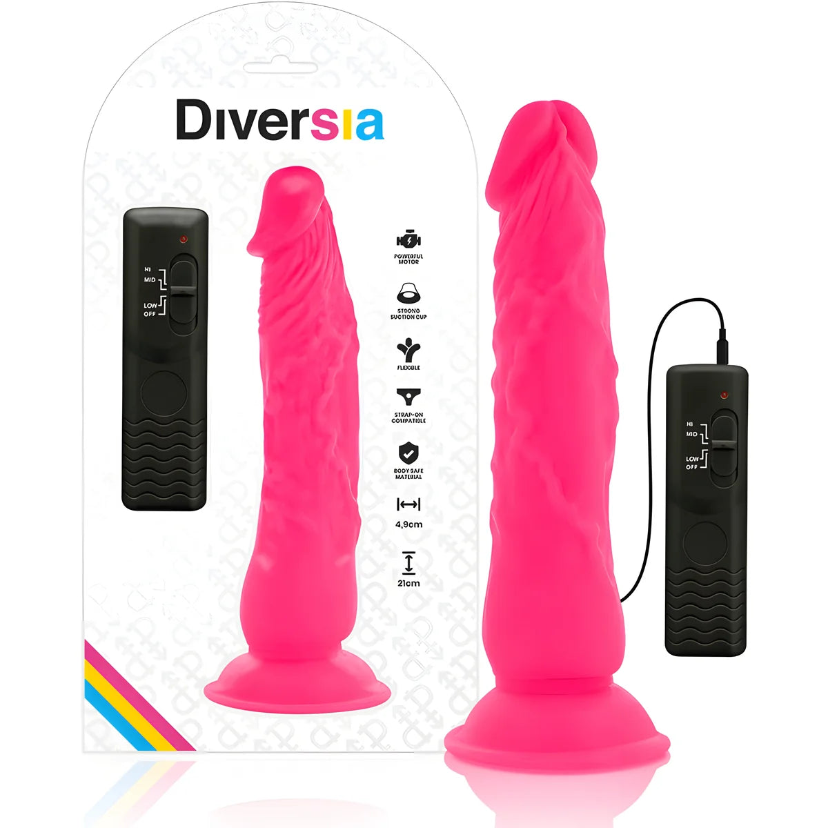diversia dildo vibrant flexible rose 21 cm o 4 9 cm