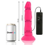DIVERSIA - DILDO SOUPLE AVEC VIBRATION ROSE 23 CM -O- 4.3 CM - Vignette | Adopt1toy