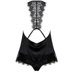 Ensemble Lingerie Agatya en Satin Noir - Vignette | Adopt1toy