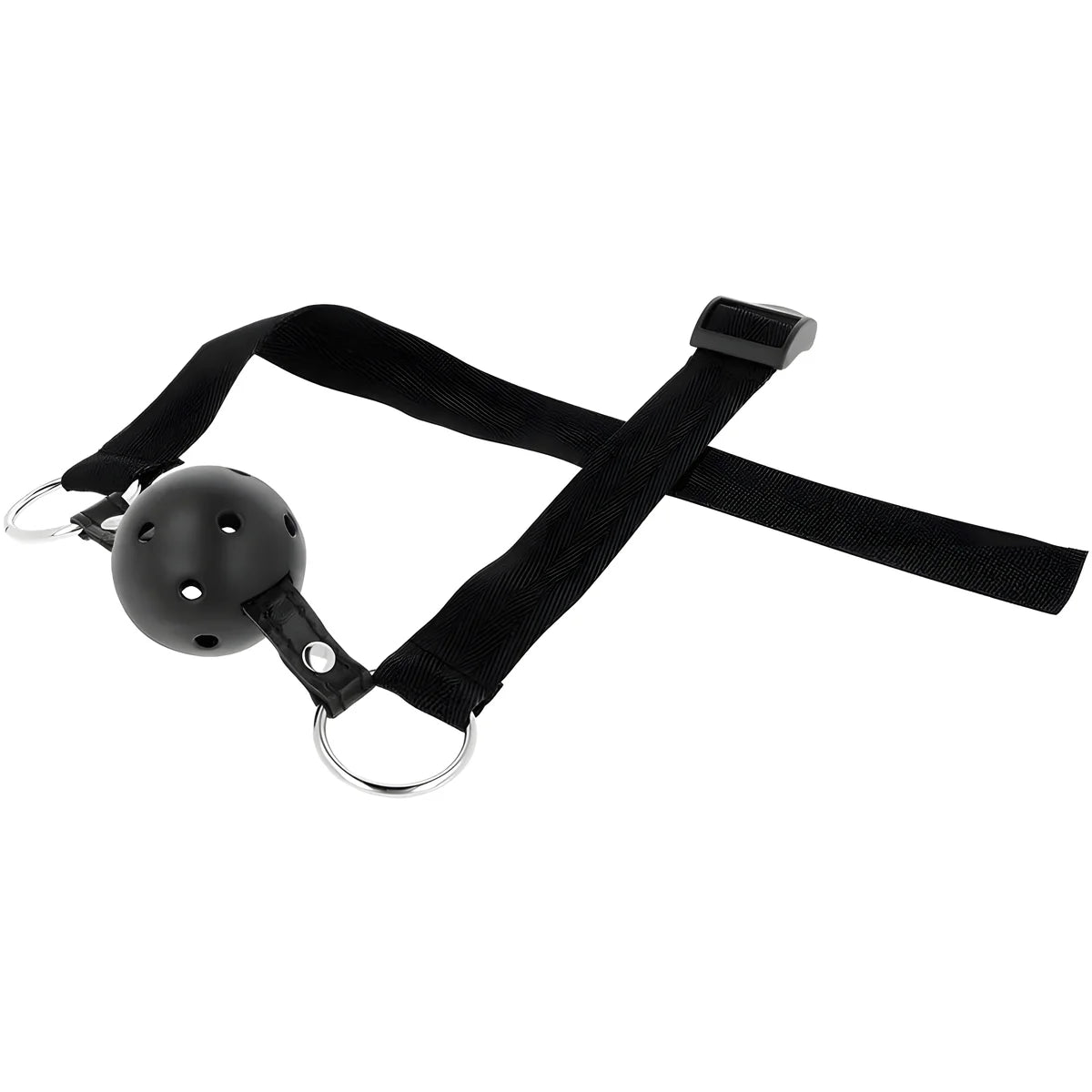 ohmama fetish ball gag respirant en tissu noir