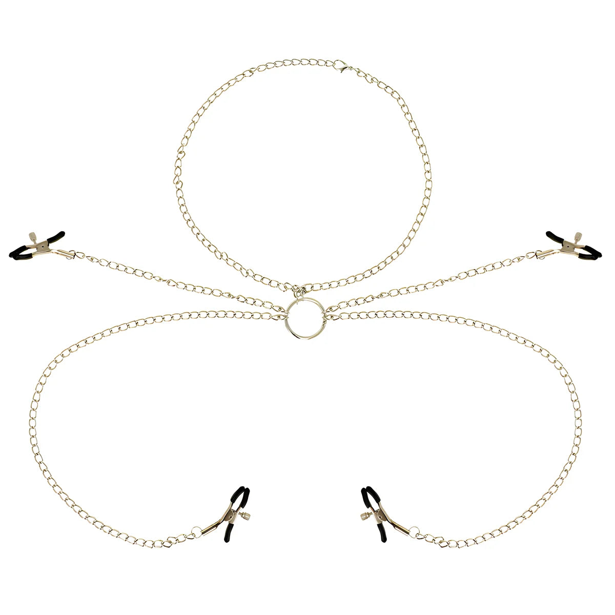 ohmama fetish 4 pinces a tetons avec collier chaine