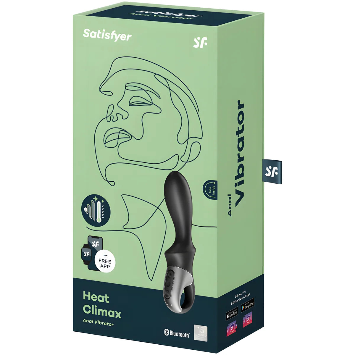 satisfyer application vibrateur anal heat climax noir