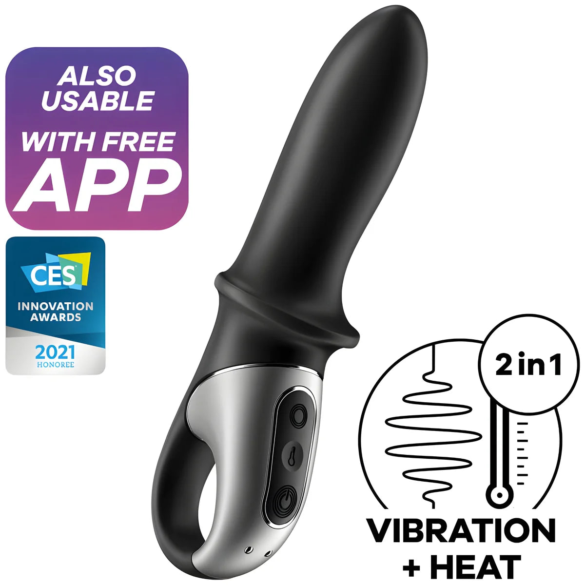 satisfyer application de vibrateur anal hot passion noir