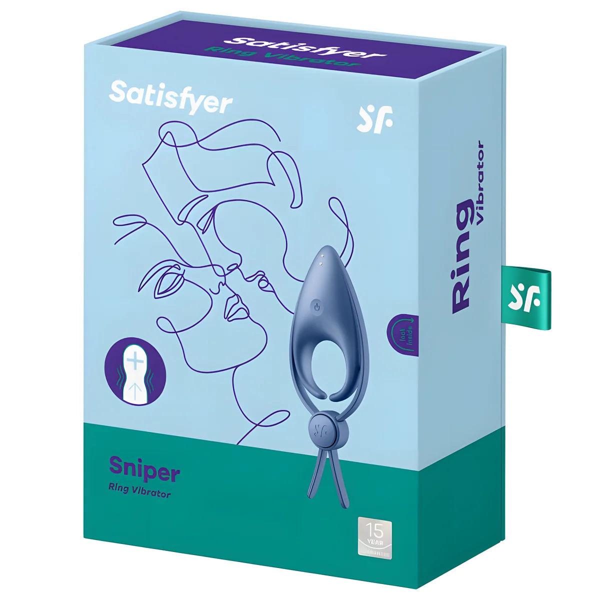 satisfyer vibrateur anneau sniper bleu