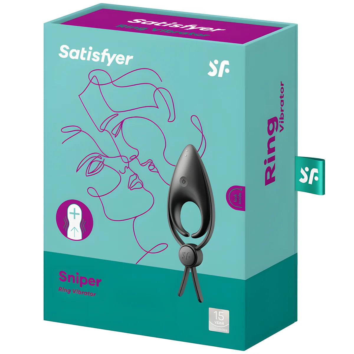 satisfyer vibrateur anneau sniper bleu