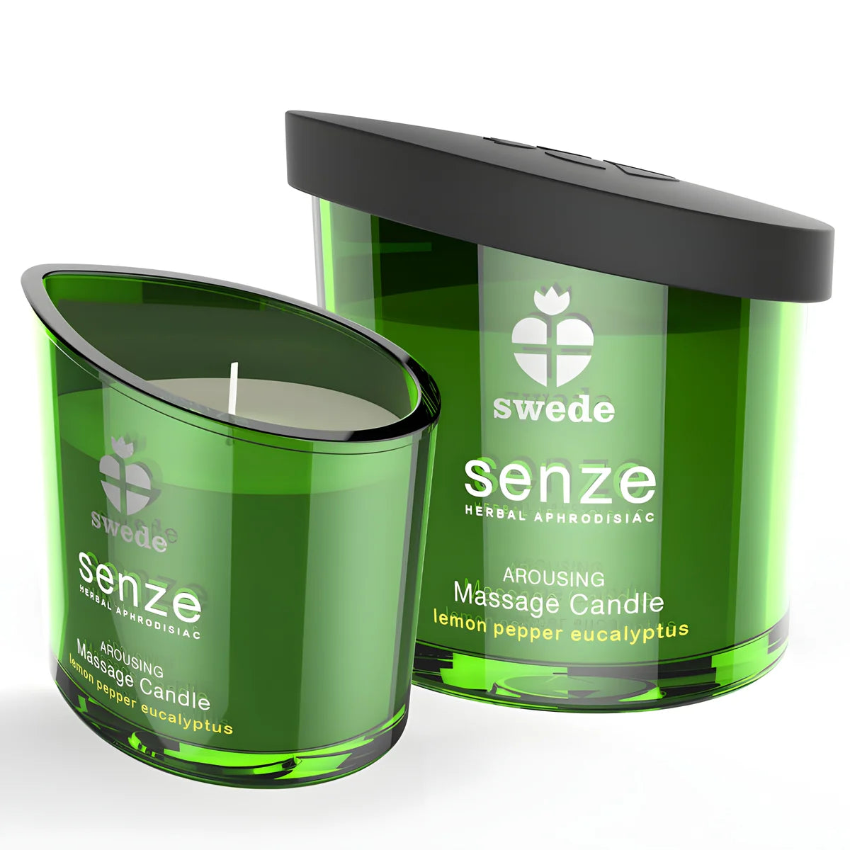 swede bougie de massage excitante senze citron poivre eucalyptus