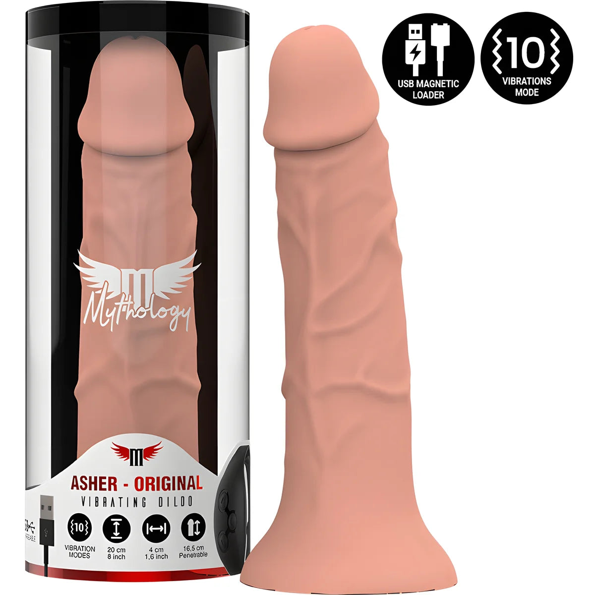 mythology asher original dildo m vibrateur compatible avec la technologie sans fil watchme