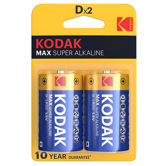 kodak pile alcaline max d lr20 2 unite