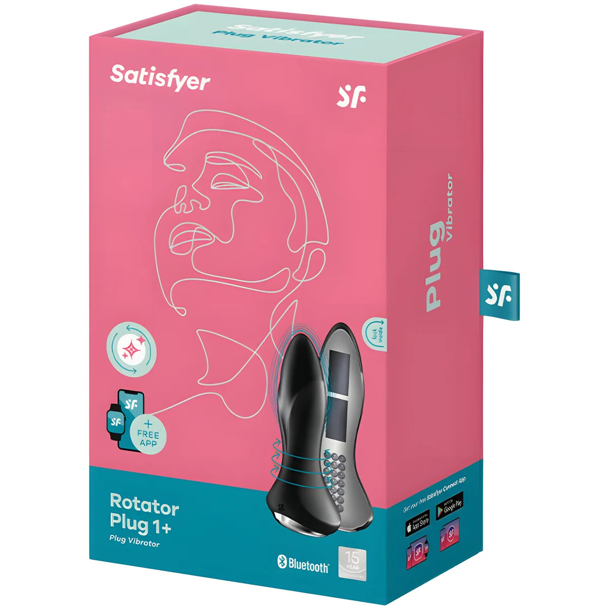 satisfyer rotator plug 1 application vibrante rouge