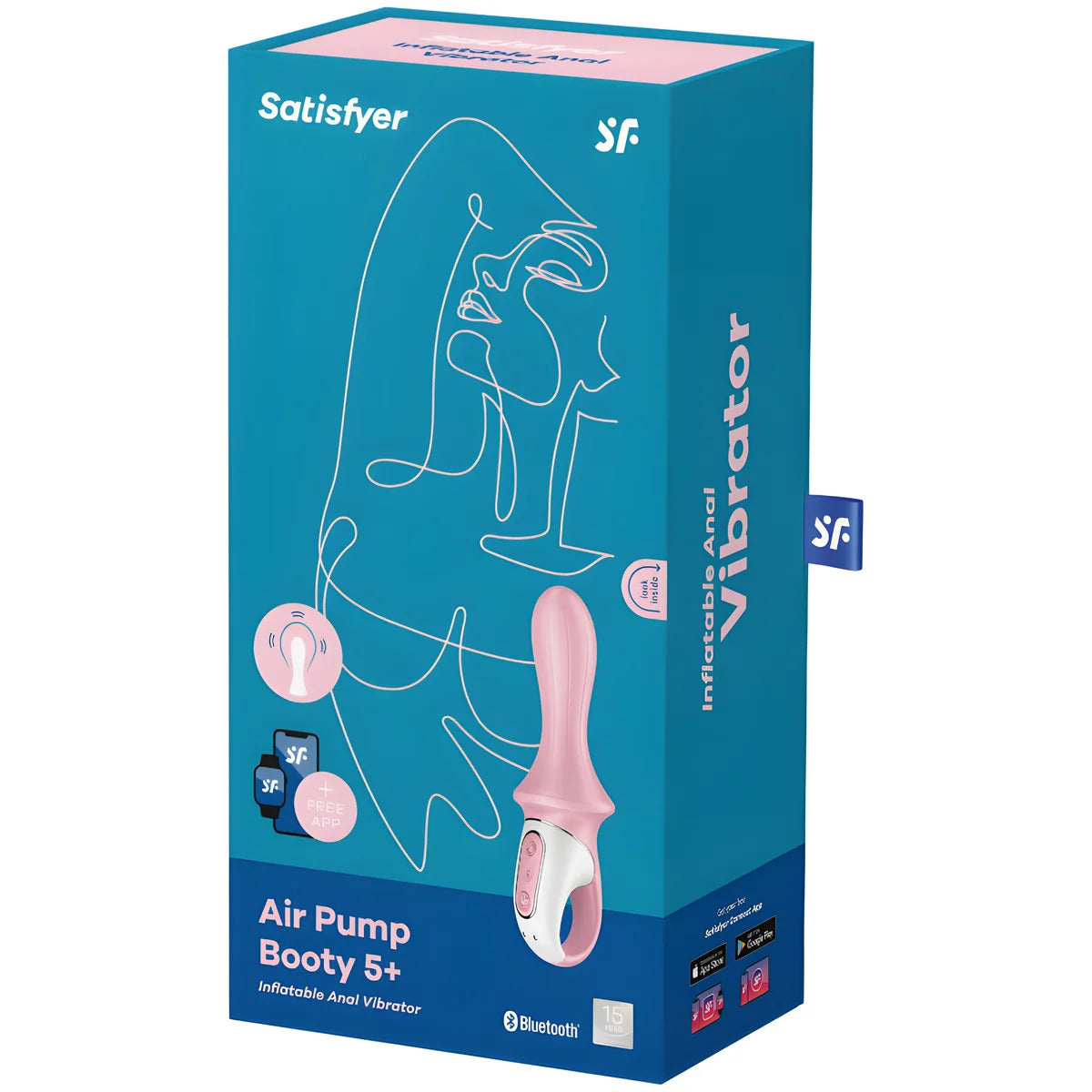 satisfyer air pump booty 5 vibrateur anal gonflable rose