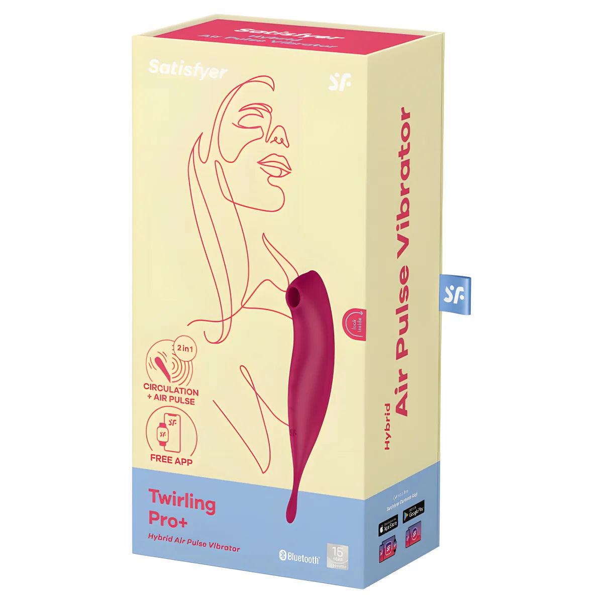 satisfyer application de stimulateur et vibrateur twirling pro rouge