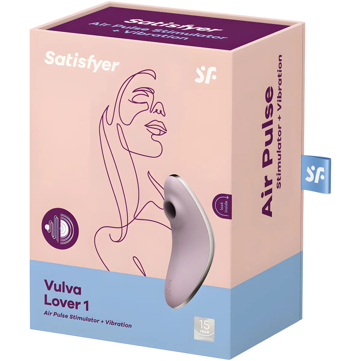 satisfyer vulva lover 1 stimulateur et vibrateur air pulse violet