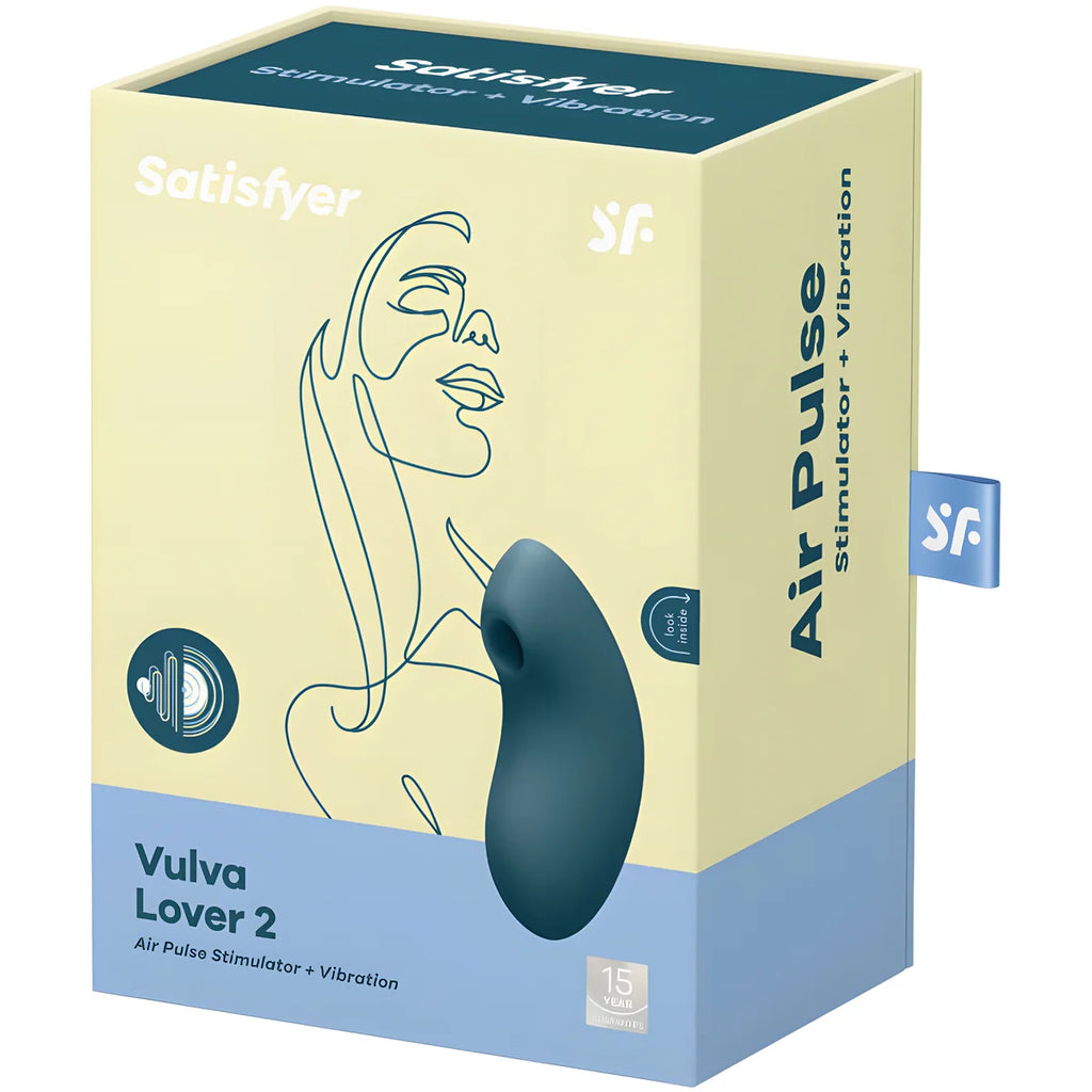 satisfyer stimulateur et vibrateur vulva lover 2 air pulse bleu
