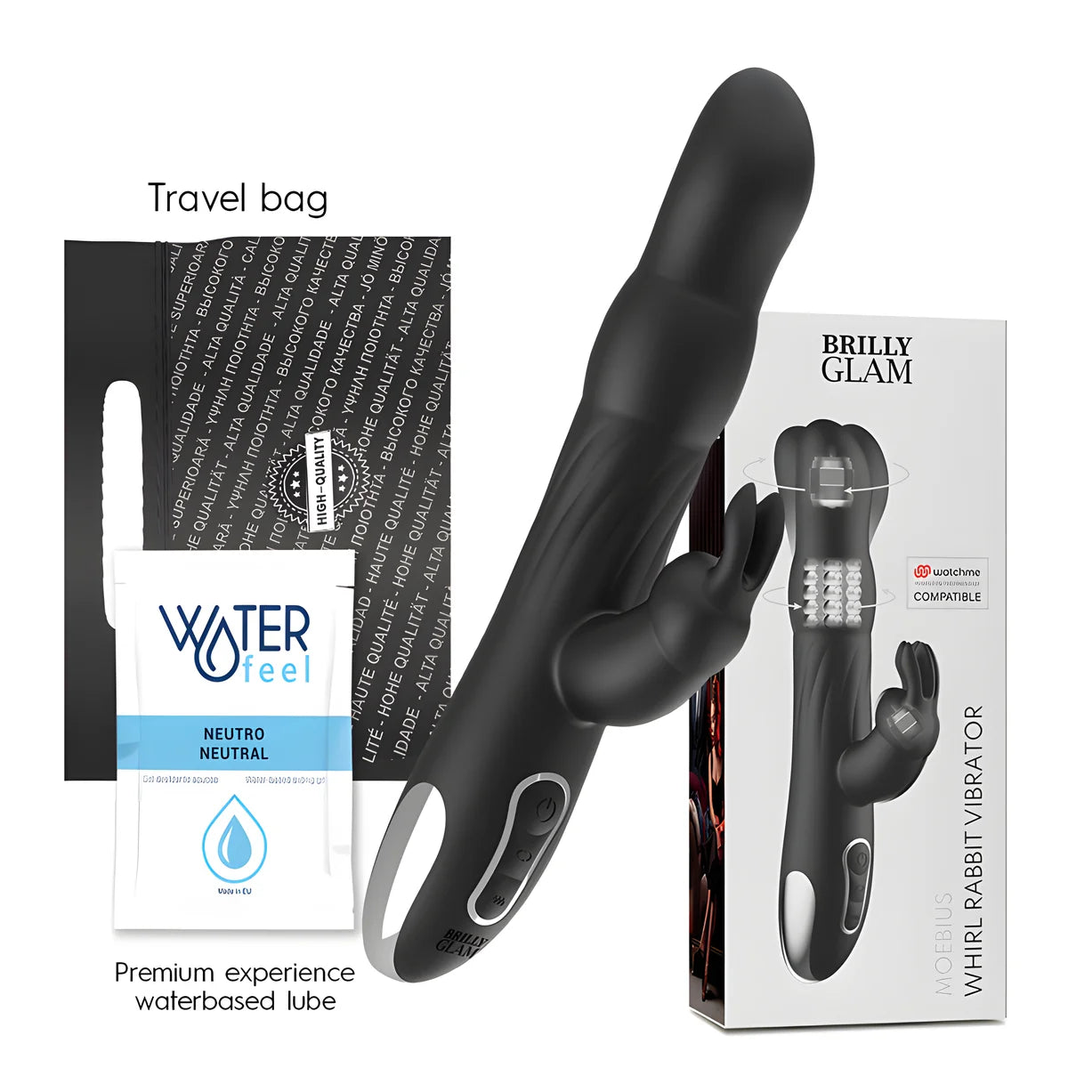 vibrateur et rotateur brilly glam moebius rabbit compatible avec la technologie sans fil watchme