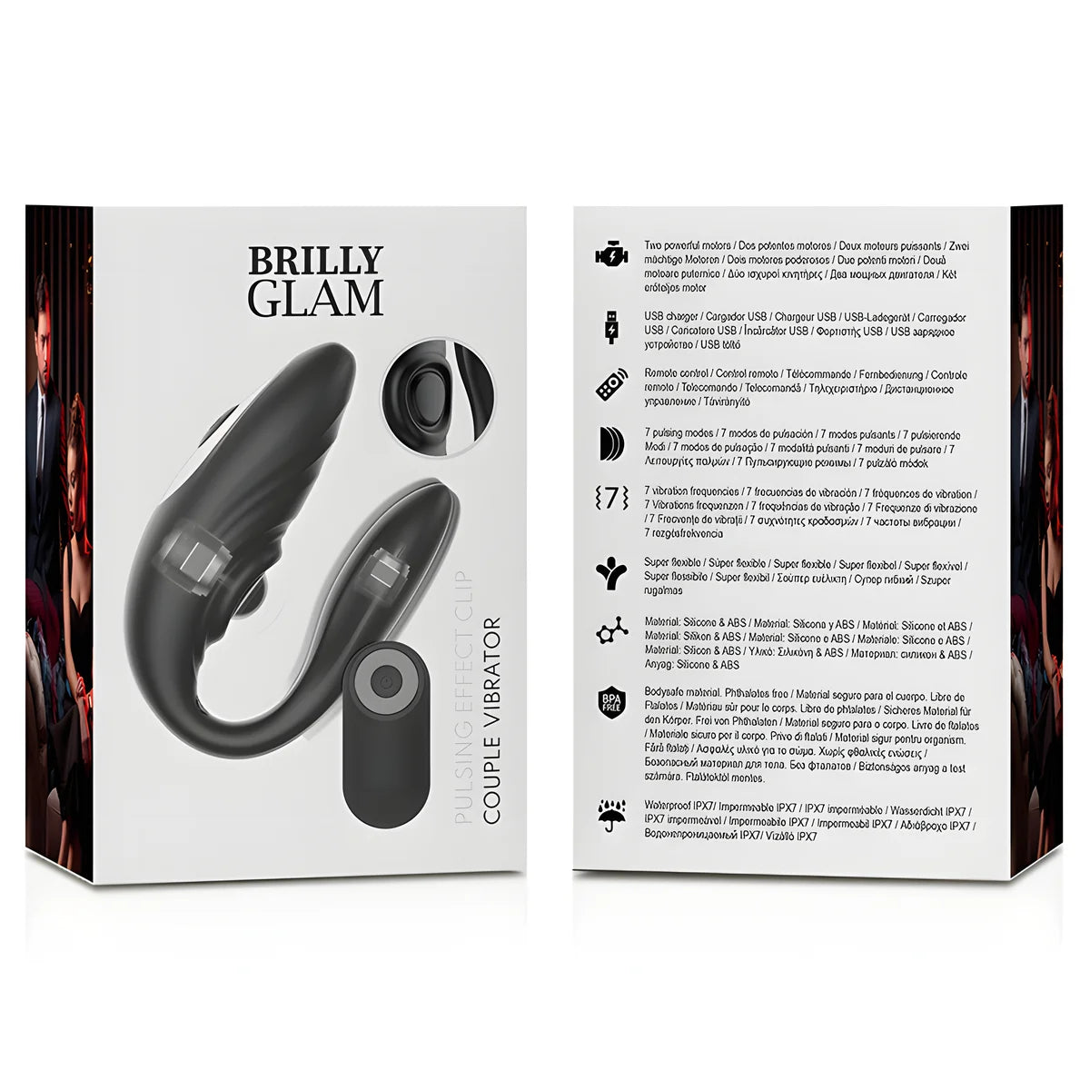 brilly glam couple telecommande a impulsions et vibrantes