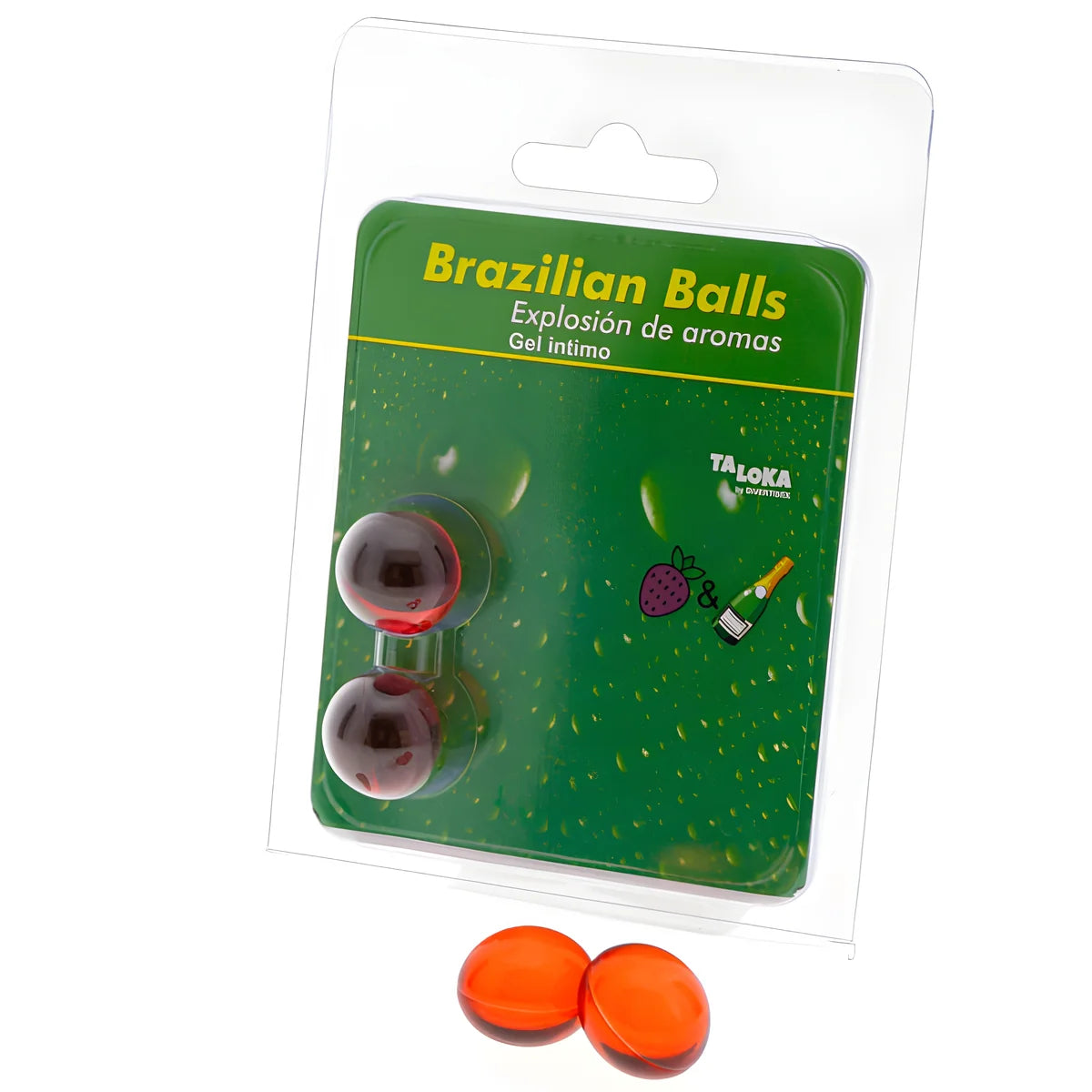 taloka 2 boules bresiliennes gel intime fraises champagne