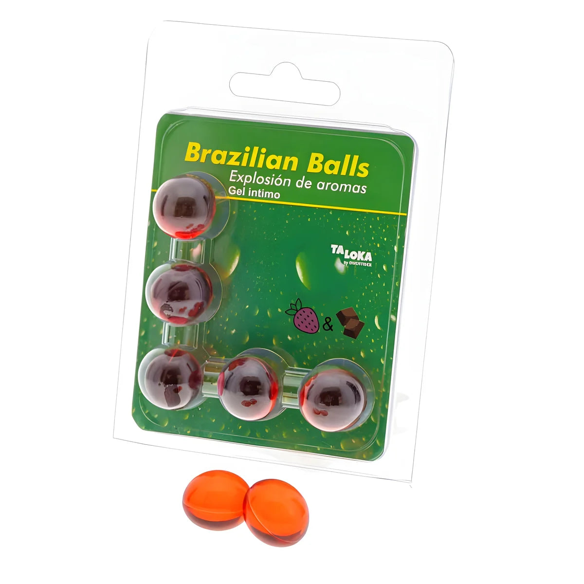 taloka 5 boules bresiliennes gel intime fraise chocolat