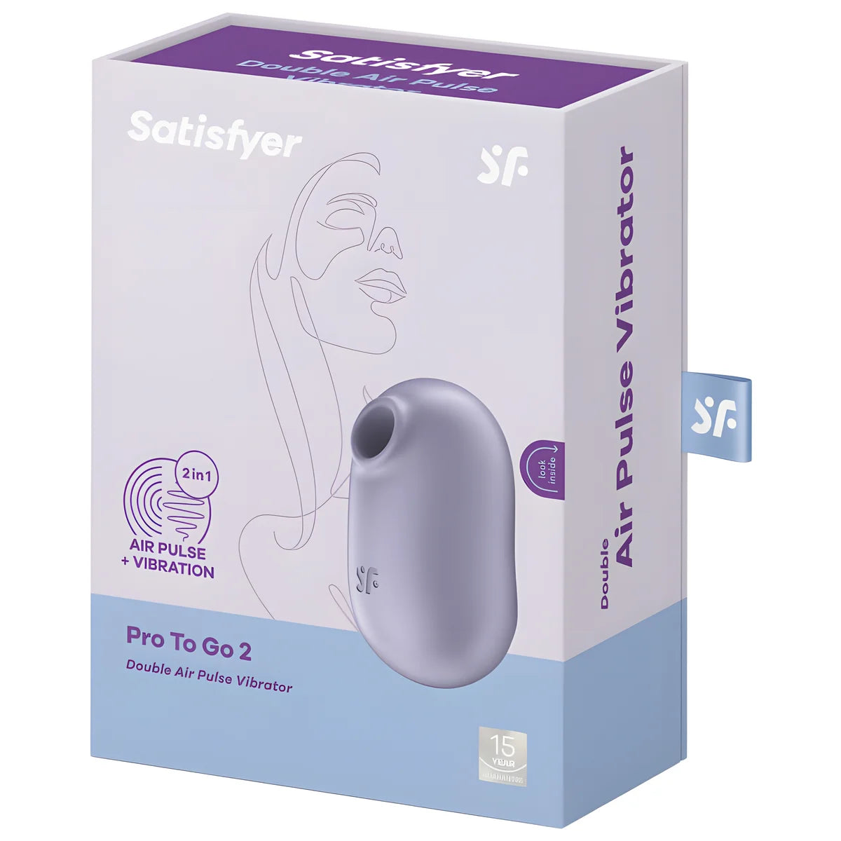 satisfyer stimulateur et vibrateur double air pulse pro to go 2 violet
