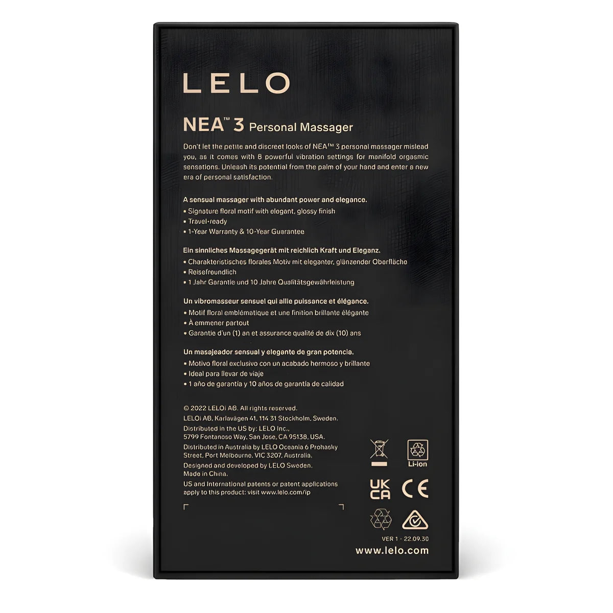 lelo nea 3 masseur personnel noir