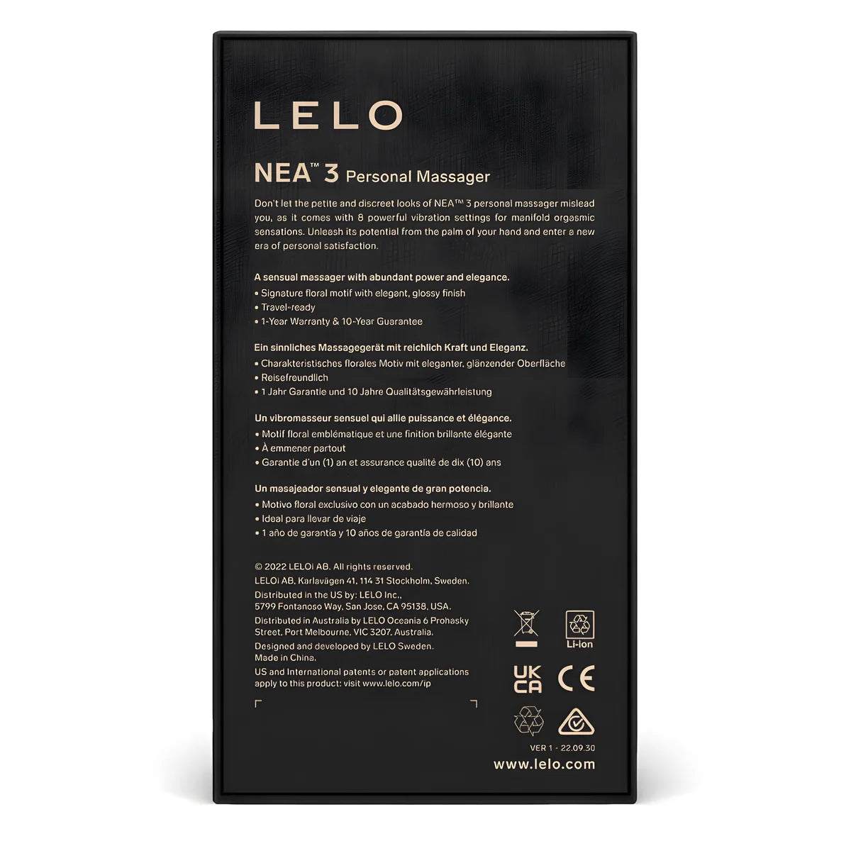 lelo nea 3 masseur personnel noir