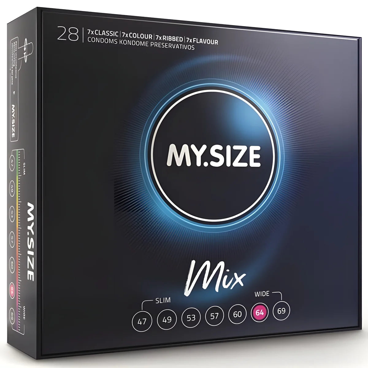 my size mix preservatifs 64 mm 28 unites