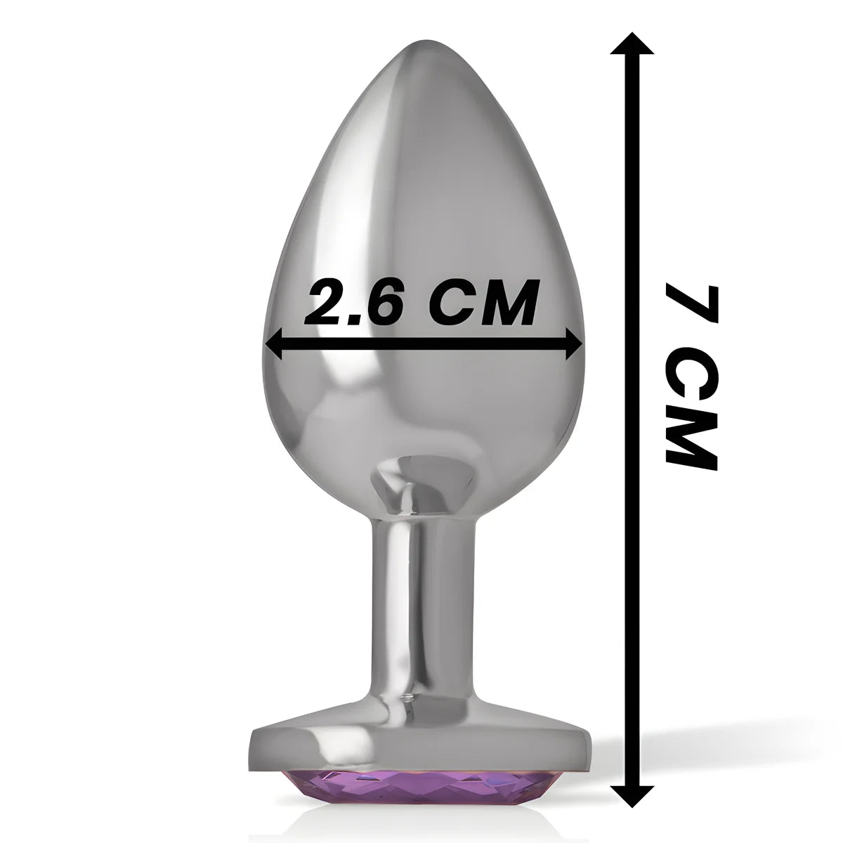 intense plug anal en metal aluminium avec cristal violet taille s