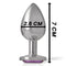 intense plug anal en metal aluminium avec cristal violet taille s