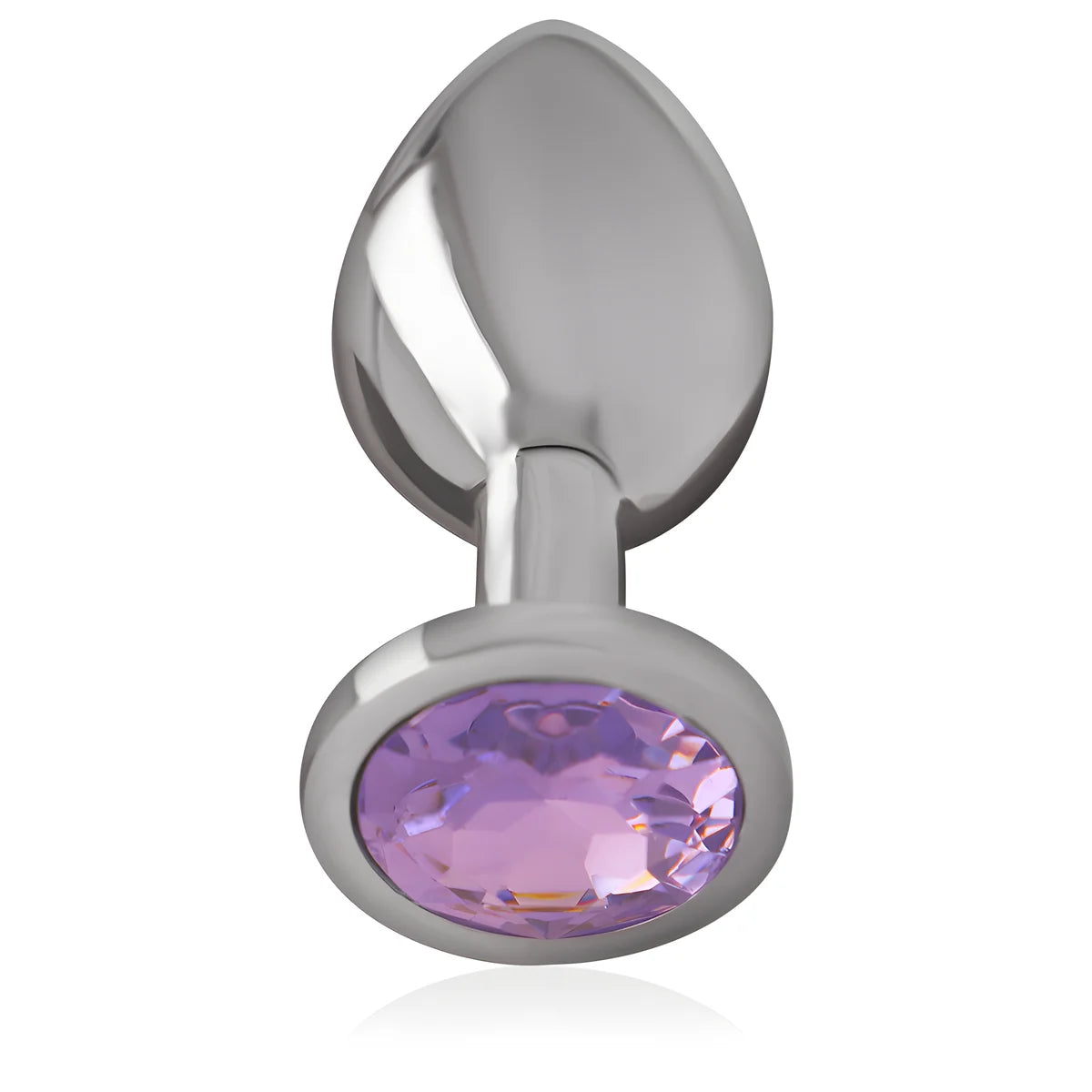 intense plug anal en metal aluminium avec cristal violet taille s