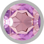 Détail du cristal violet du plug anal Intense en métal.