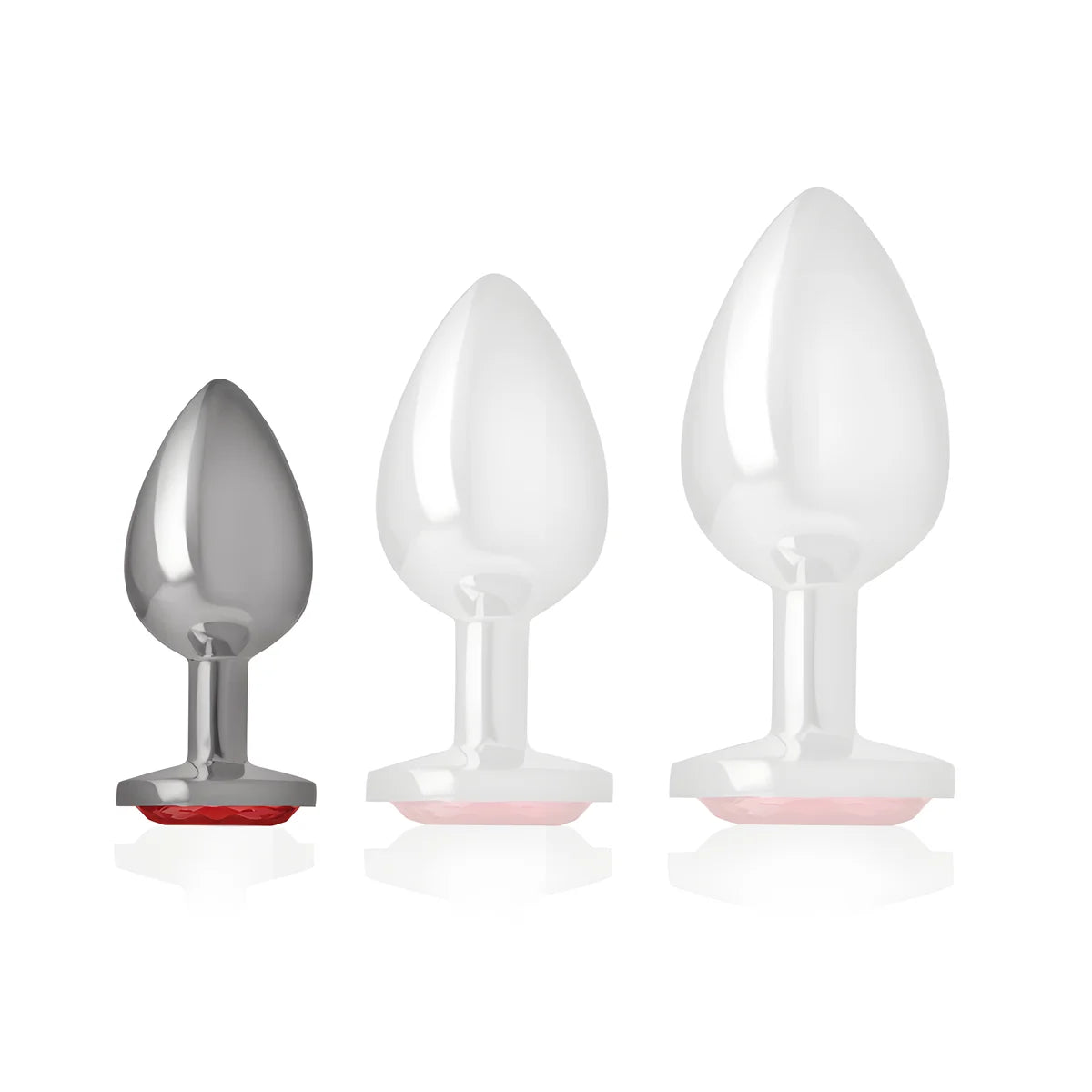 intense plug anal en metal aluminium avec cristal rouge taille s