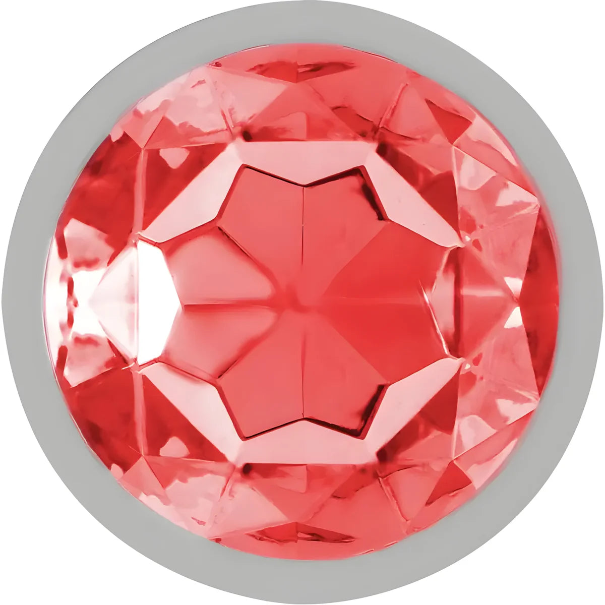 intense plug anal en metal avec cristal rouge taille m