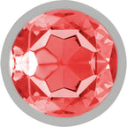 Détail du cristal rouge du plug anal Intense en métal.