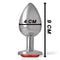 intense plug anal en metal aluminium avec cristal rouge taille l
