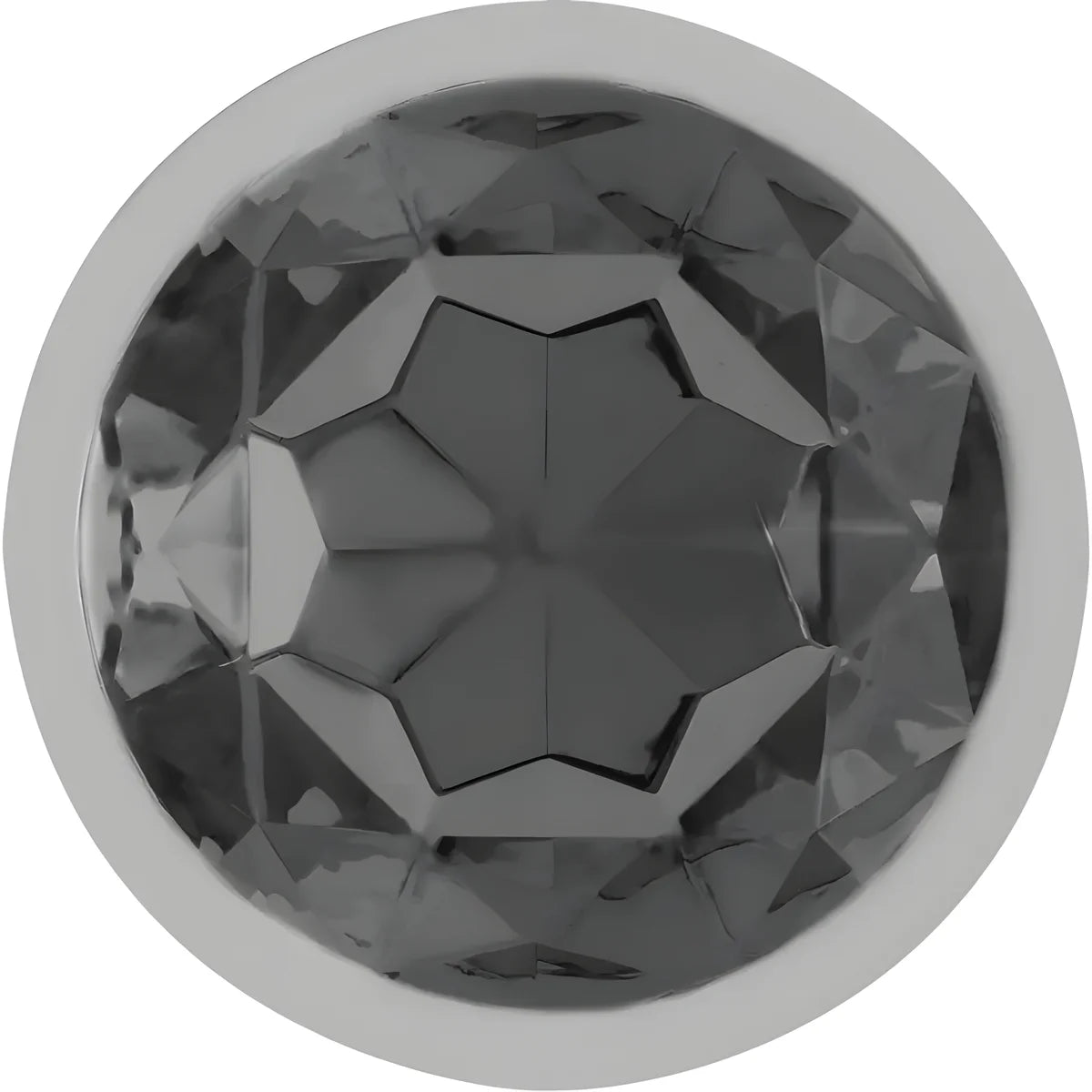 intense plug anal en metal aluminium avec cristal noir taille s