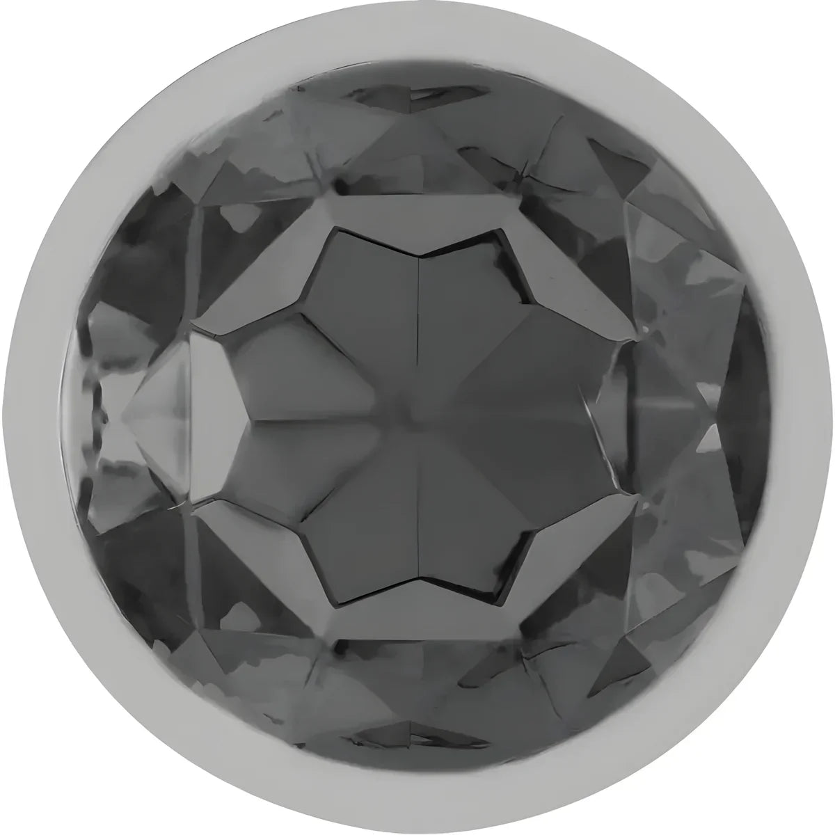 Détail du cristal noir du plug anal Intense en métal.