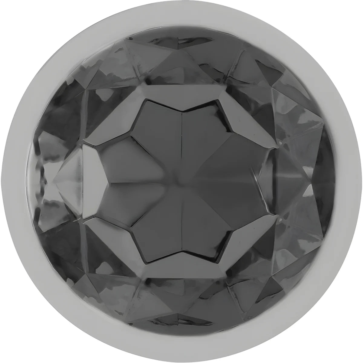 intense plug anal en metal aluminium avec verre noir taille m