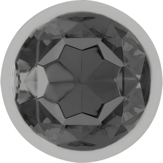 intense plug anal en metal aluminium avec verre noir taille l