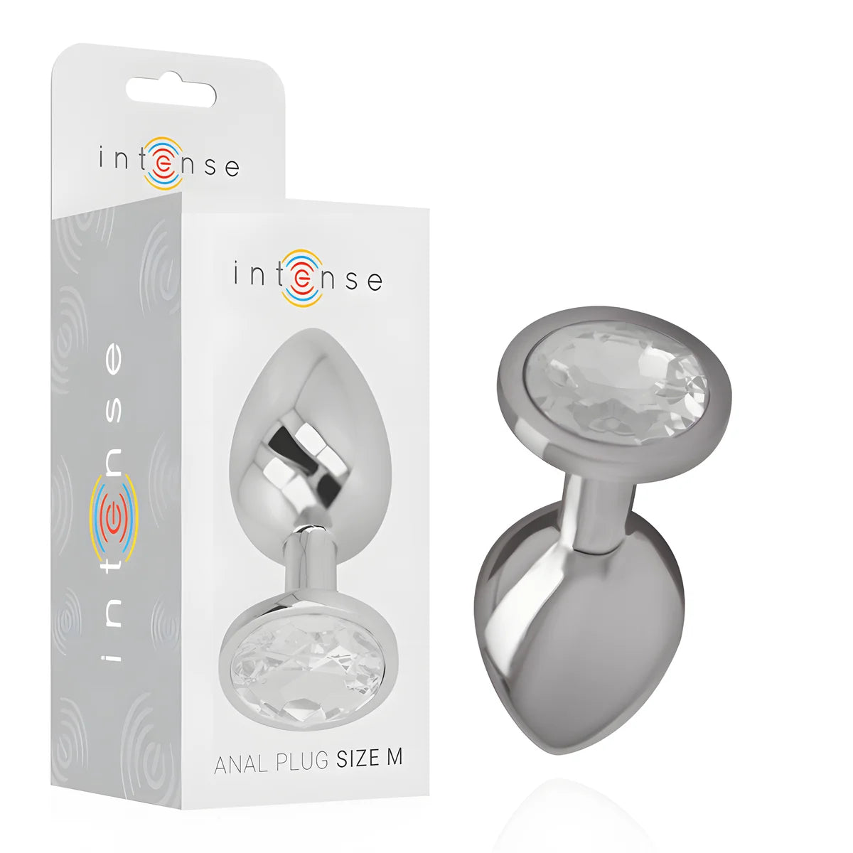 intense plug anal en metal aluminium avec cristal dargent taille m