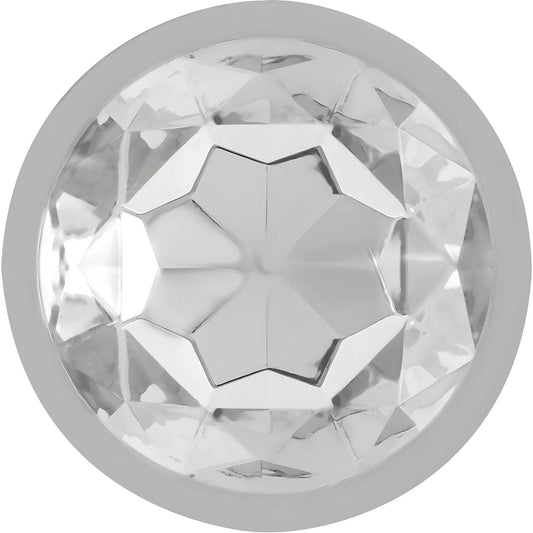 intense plug anal en metal aluminium avec cristal dargent taille l