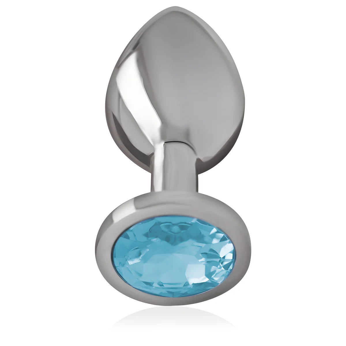 intense plug anal en metal aluminium avec cristal bleu taille l