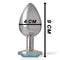intense plug anal en metal aluminium avec cristal bleu taille l