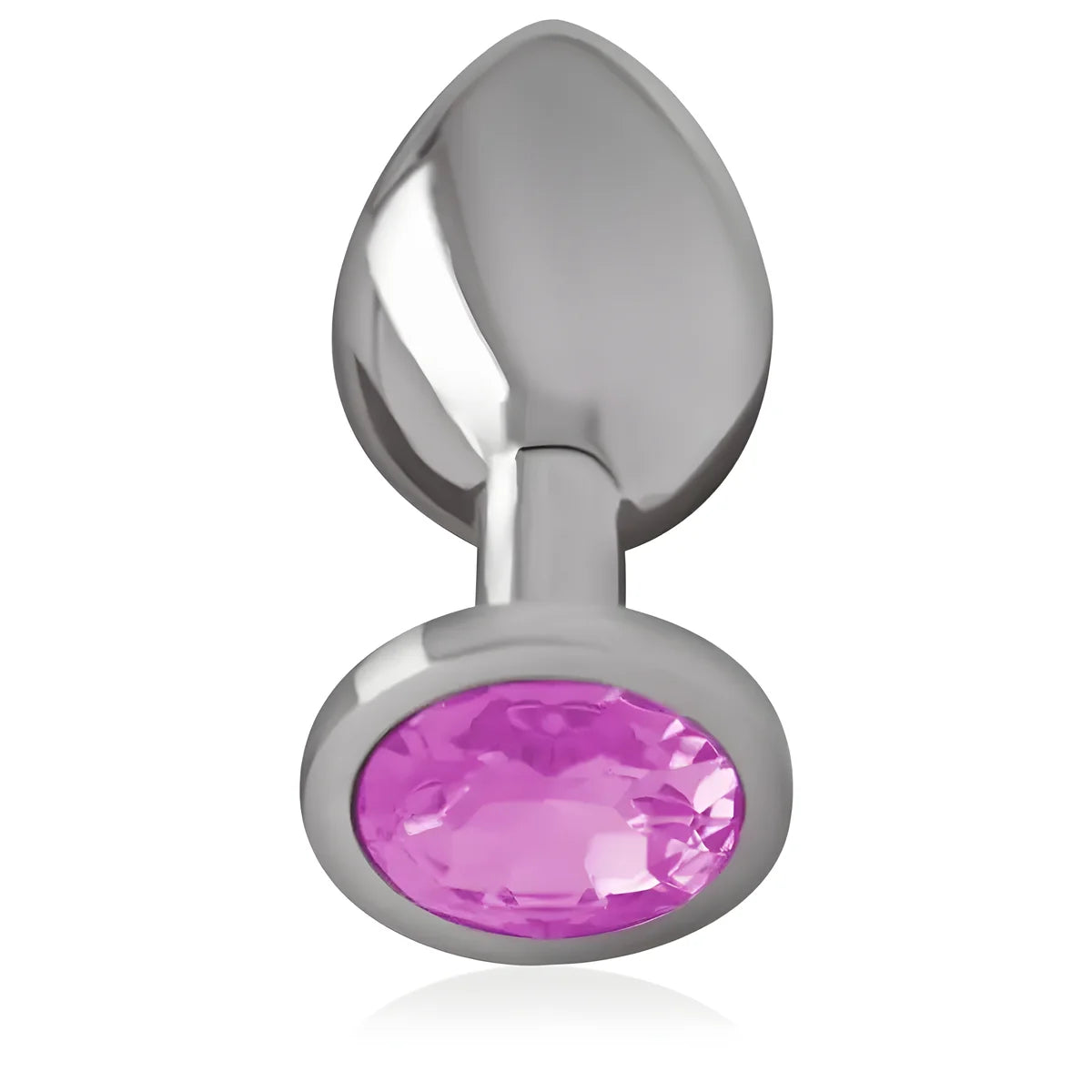 intense plug anal en metal aluminium avec cristal rose taille m