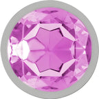 Détail du cristal rose du plug anal Intense en métal.