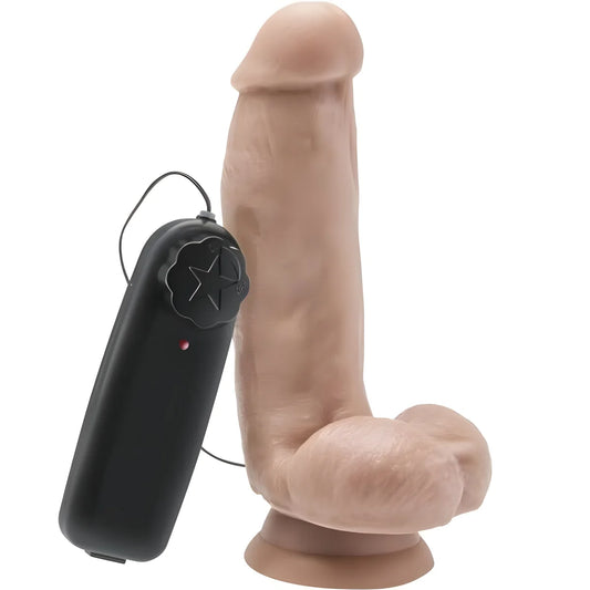 get real gode 12 cm avec billes vibrateur skin