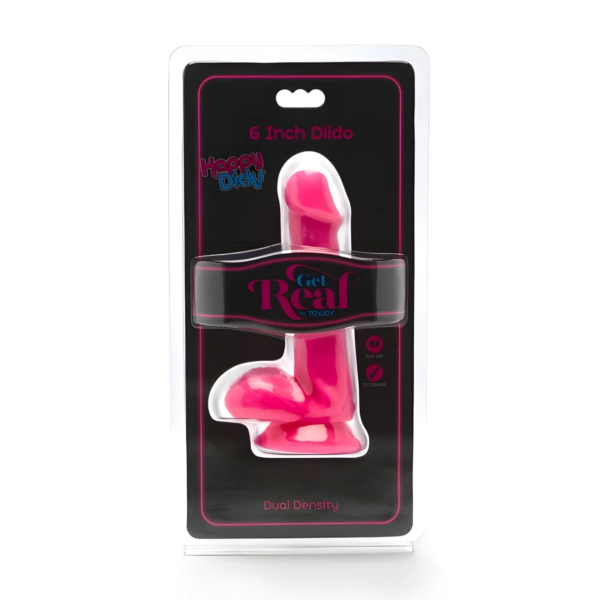get real gode happy dicks 12 cm balles rose